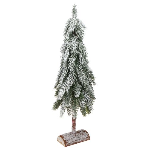 Floristik24 Mini Christmas Tree Snowed Green White with Base H60cm