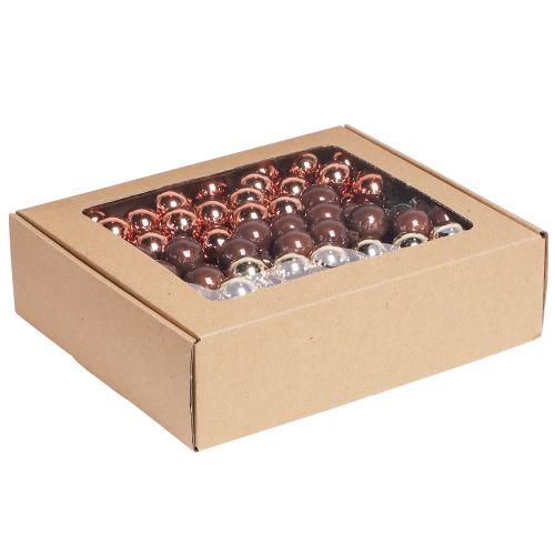 Product Mini Christmas balls glass wire brown gold Ø25mm 140 pcs