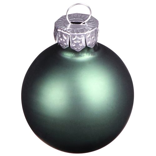 Product Mini Christmas balls glass green mother of pearl grey Ø3cm 22 pcs