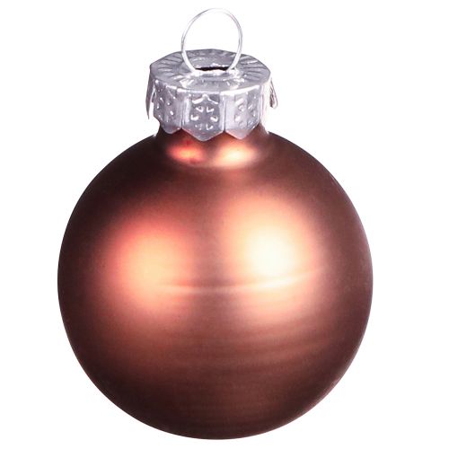 Product Mini Christmas balls silver apricot glass Ø3cm 22 pcs