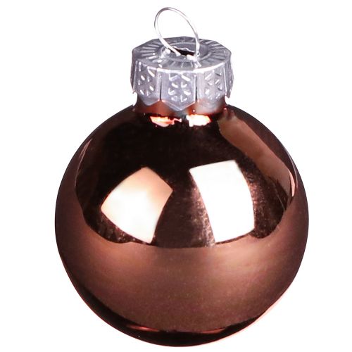 Product Mini Christmas balls silver apricot glass Ø3cm 22 pcs