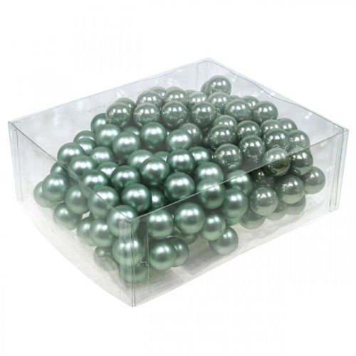 Floristik24 Mini Christmas balls on wire mint mirror berries 20mm 140p