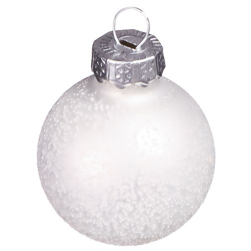 Product Mini Christmas balls in white winter decoration Ø3cm 22 pcs