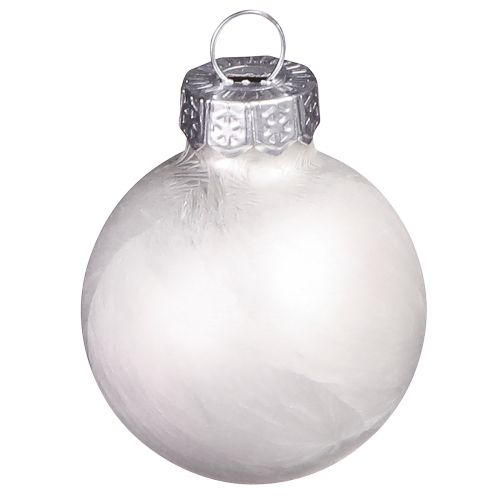 Product Mini Christmas balls in white winter decoration Ø3cm 22 pcs