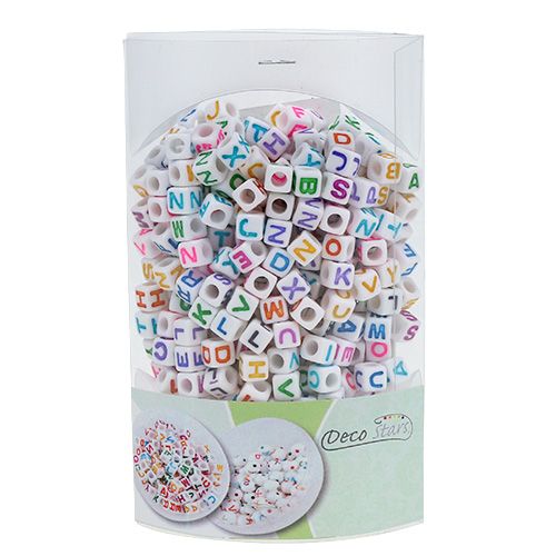 Product Mini cubes with letters 7mm colored 90g