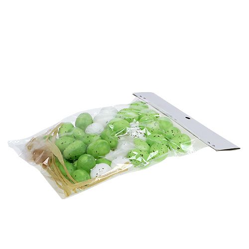 Floristik24 Mini Egg Green-White 2.5cm 48 pcs