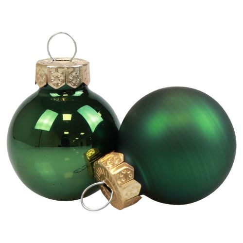 Floristik24 Mini Christmas balls glass green glossy/matt Ø2.5cm 20 pcs