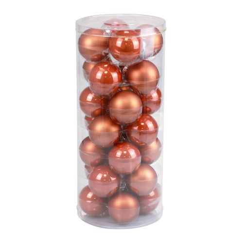 Product Mini Christmas balls glass red-brown glass balls Ø4cm 24 pcs