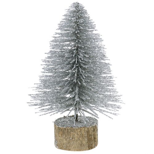 Floristik24 Christmas decoration fir tree silver with glitter 6pcs
