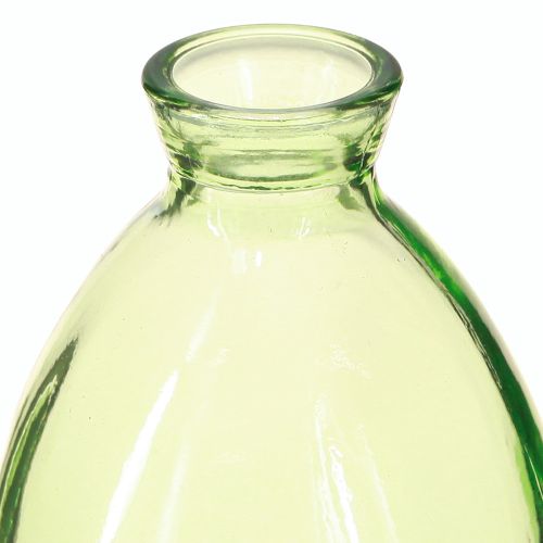 Product Mini vases glass bulbous glass vases green tinted H12cm 6 pcs