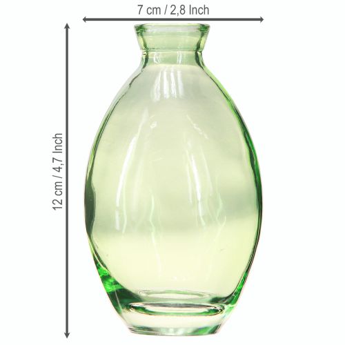 Product Mini vases glass bulbous glass vases green tinted H12cm 6 pcs