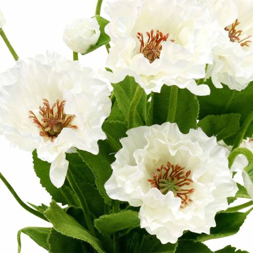 Product Poppy in a pot white silk flowers floral decoration