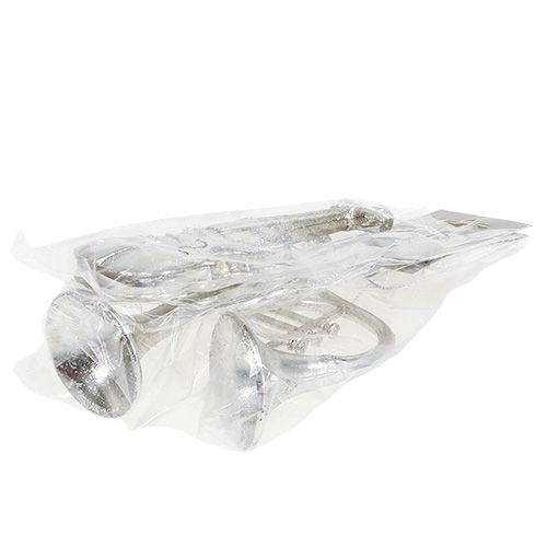 Floristik24 Musical instruments sort. 12cm - 14.5cm silver 3pcs