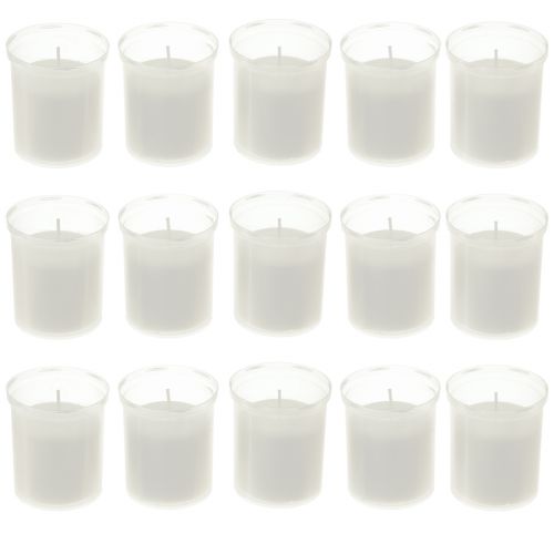 Product Refill candles for grave lights white 22h H6.5cm 15pcs