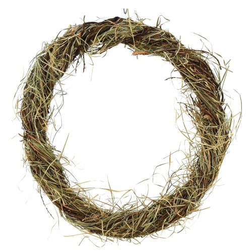 Floristik24 Natural wreath vine wreath with hay brown green natural Ø40cm