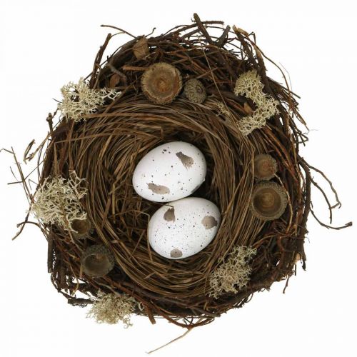 Floristik24 Easter nest with eggs artificial nature, white Easter table decoration Ø19cm