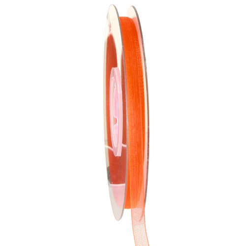 Product Organza ribbon gift ribbon orange ribbon selvedge 6mm 50m