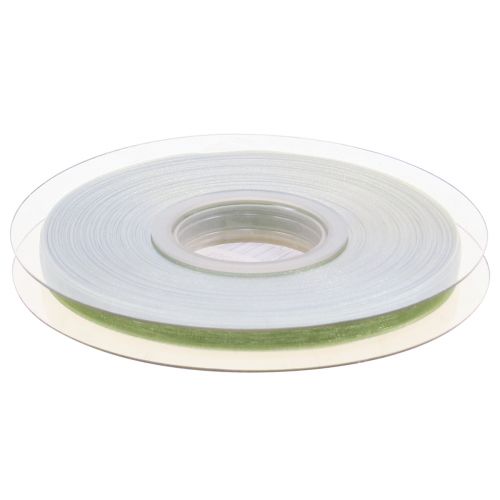 Product Organza ribbon green gift ribbon selvedge lime green 6mm 50m