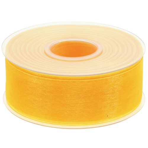 Product Organza ribbon gift ribbon yellow ribbon selvedge 40mm 50m