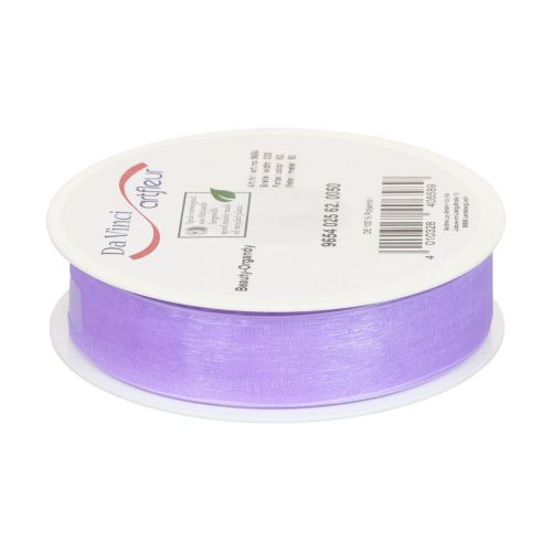 Product Organza ribbon with selvedge 2.5cm 50m medium purple