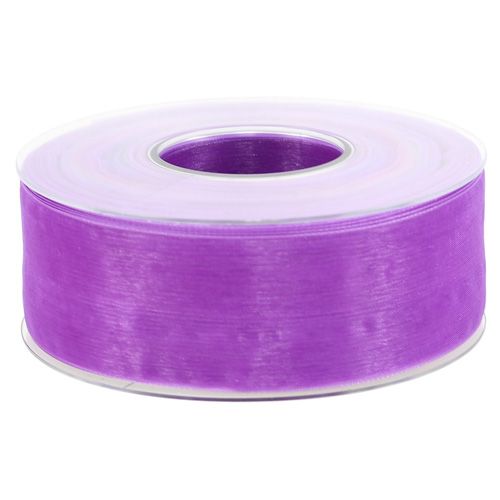 Product Organza ribbon with selvedge 4cm 50m purple