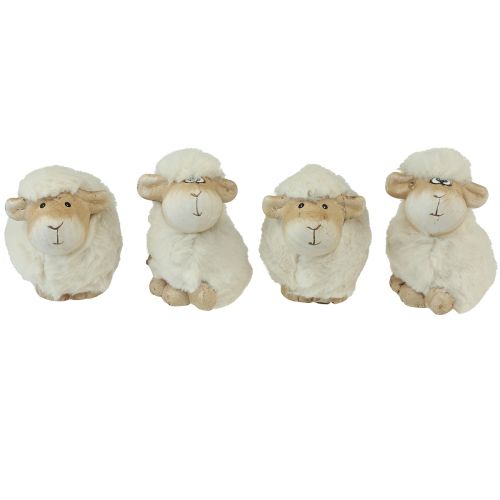 Product Easter Decoration Sheep Ceramic Decoration Easter Cream 9.5×6×9cm 4 pcs