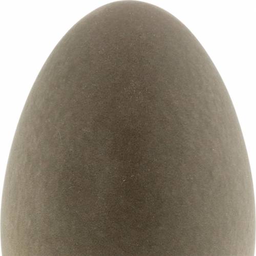 Floristik24 Easter egg 40cm gray decorative egg flocked Large Easter decoration