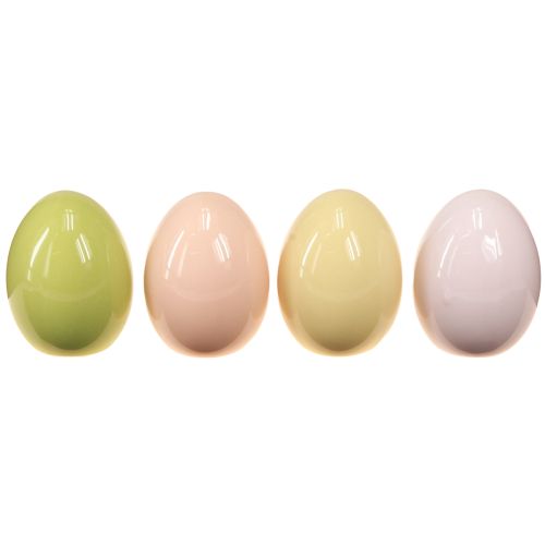 Easter Eggs Ceramic Eggs Pastel Shiny Assorted 6×8cm 4 pcs