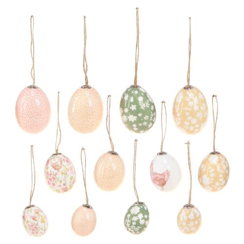 Floristik24 Easter Eggs Plastic with Chicken Green Brown 3.5-5.5cm 24 pcs