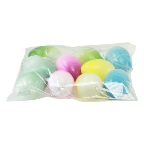Floristik24 Easter Eggs Decoration Hanging Plastic Eggs Easter Colored 8×12cm 10 Pcs