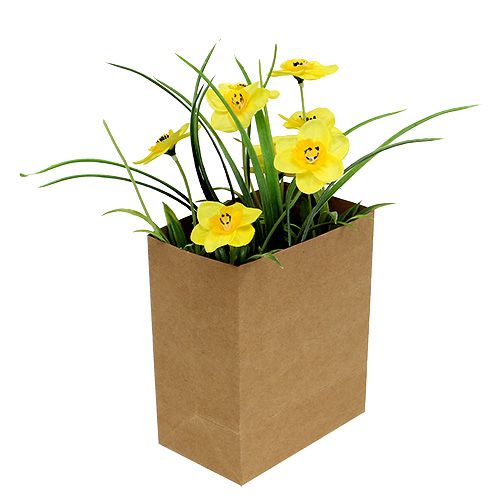 Floristik24 Daffodil in paper bag yellow H21cm
