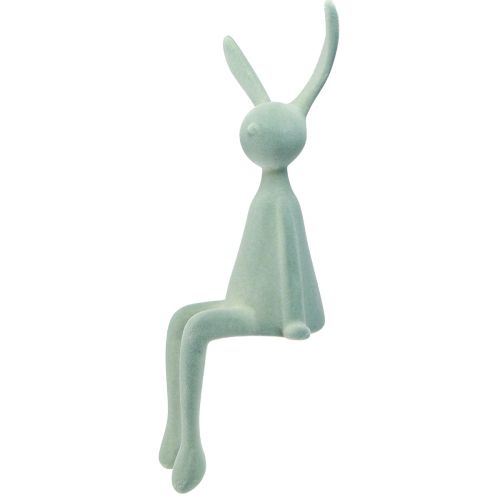 Product Easter Bunny Edge Stool Rabbit Sitting Flocked Grey-Green 56cm