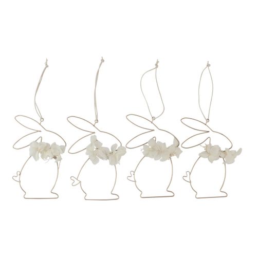 Product Easter bunnies for hanging metal flowers gold 10×14.5cm 4pcs