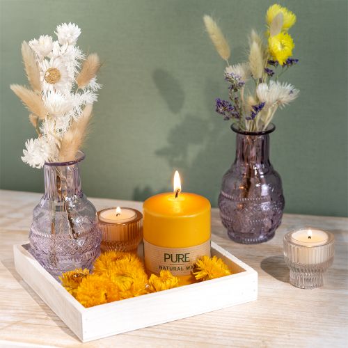 Product PURE Pillar Candle Yellow Honey Wenzel Candles 90×70mm