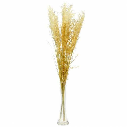 Product Pampas grass yellow Artificial ornamental grass Dry floristry 3pcs