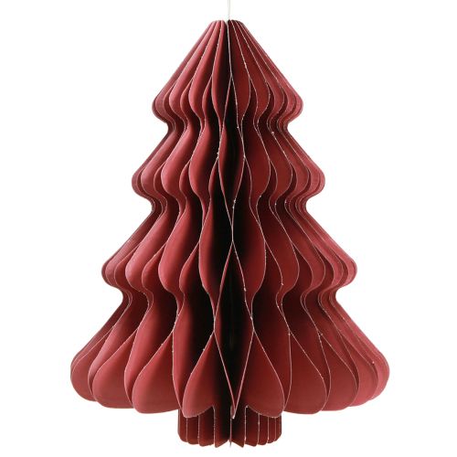 Paper Christmas Tree for Hanging Bordeaux H40cm 2pcs