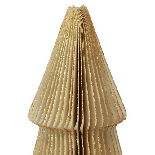 Floristik24 Paper Christmas tree paper Christmas tree cream, gold H60cm