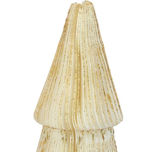 Floristik24 Paper Christmas tree paper Christmas tree white, gold H60cm