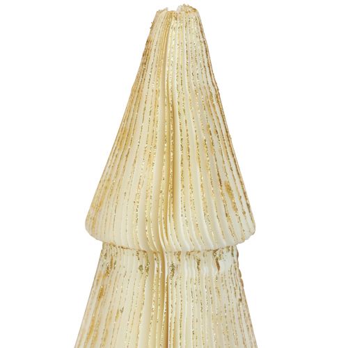 Floristik24 Paper Christmas Tree Small White Gold H30cm