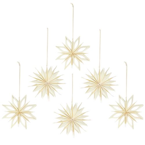 Product Paper Stars Tree Decoration Stars White Gold Ø15cm 6 Pcs