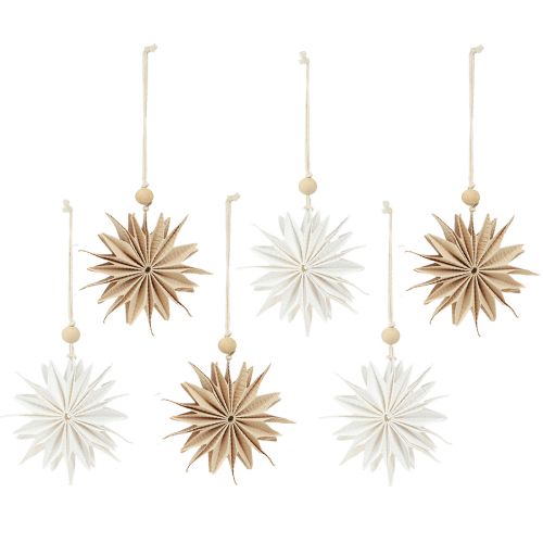 Product Paper Stars for Hanging Stars Brown White 12cm 6 Pcs