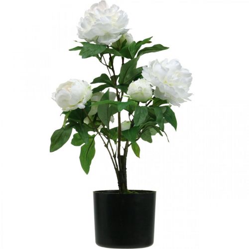 Product Artificial Paeonia, peony in a pot, decorative plant white flowers H57cm