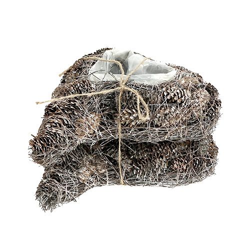 Floristik24 Plant heart made of cones 29cm x 20cm whitewashed 2pcs