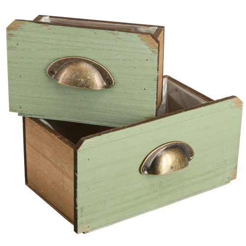 Planter Wooden Drawers Decoration 22/18cm Set of 2