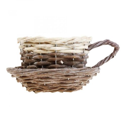 Floristik24 Braided plant basket, plant cup with saucer Ø12cm