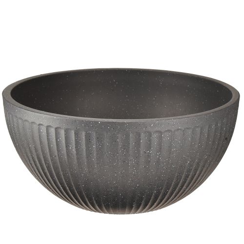 Product Plant pot plastic bowl with grooves anthracite Ø30cm