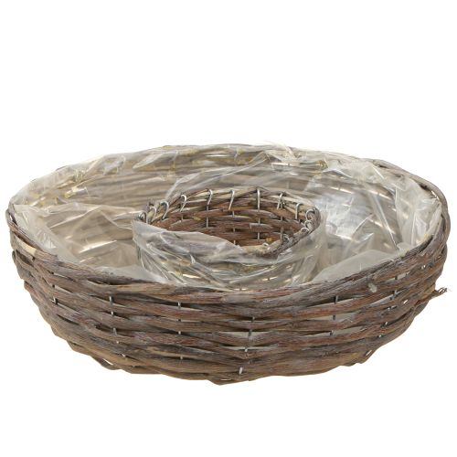 Product Wooden rattan plant rings, natural grey, Ø40/45cm, set of 2.