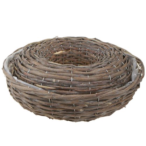 Product Wooden rattan plant rings, natural grey, Ø40/45cm, set of 2.