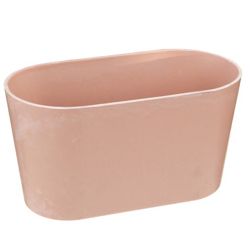 Plant bowl oval decorative bowl plastic pink-brown 20×10×11cm 3pcs