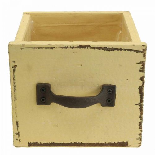 Product Plant drawer wooden decorative plant box yellow 12.5cm